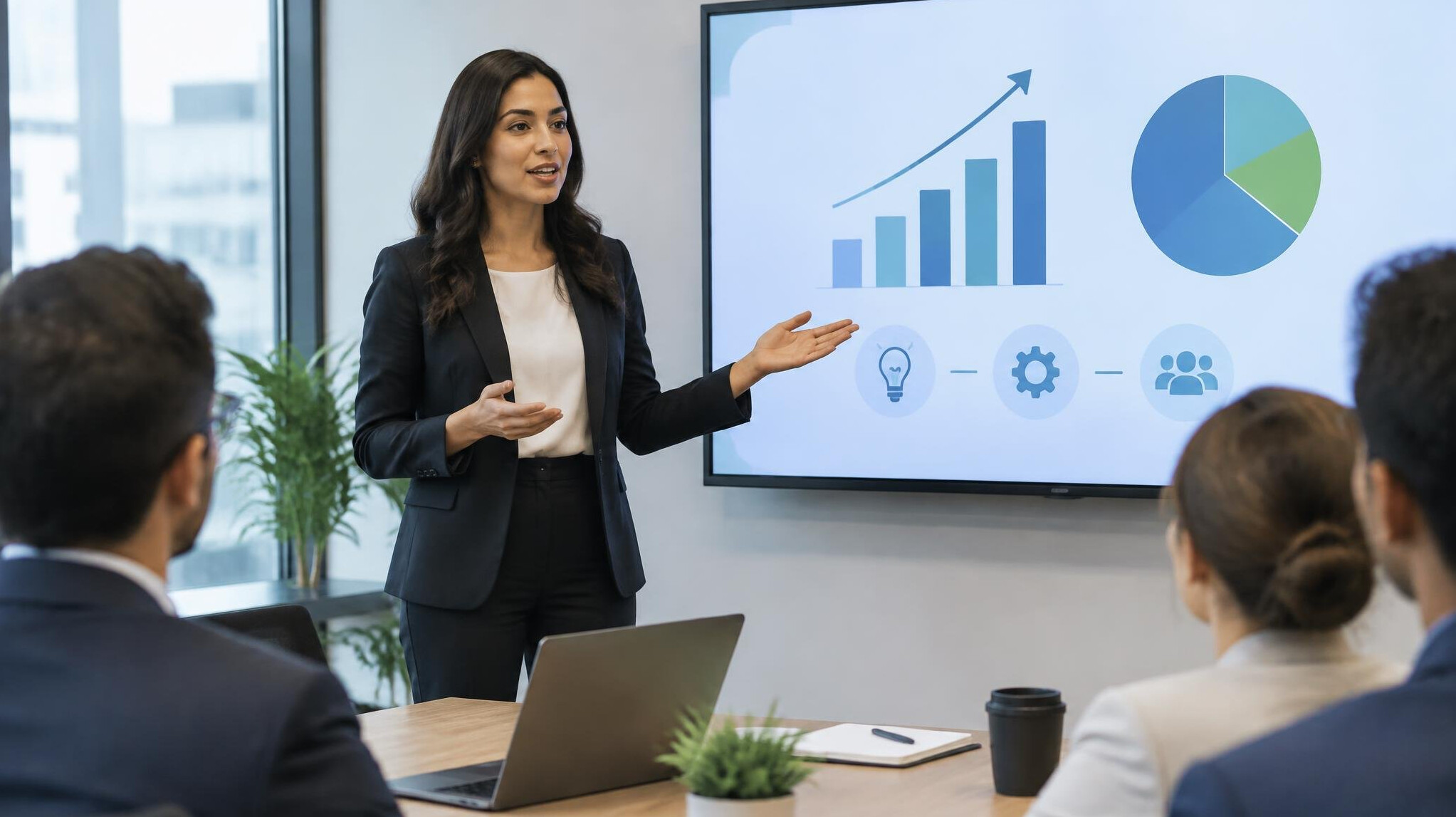 woman presenting in meeting