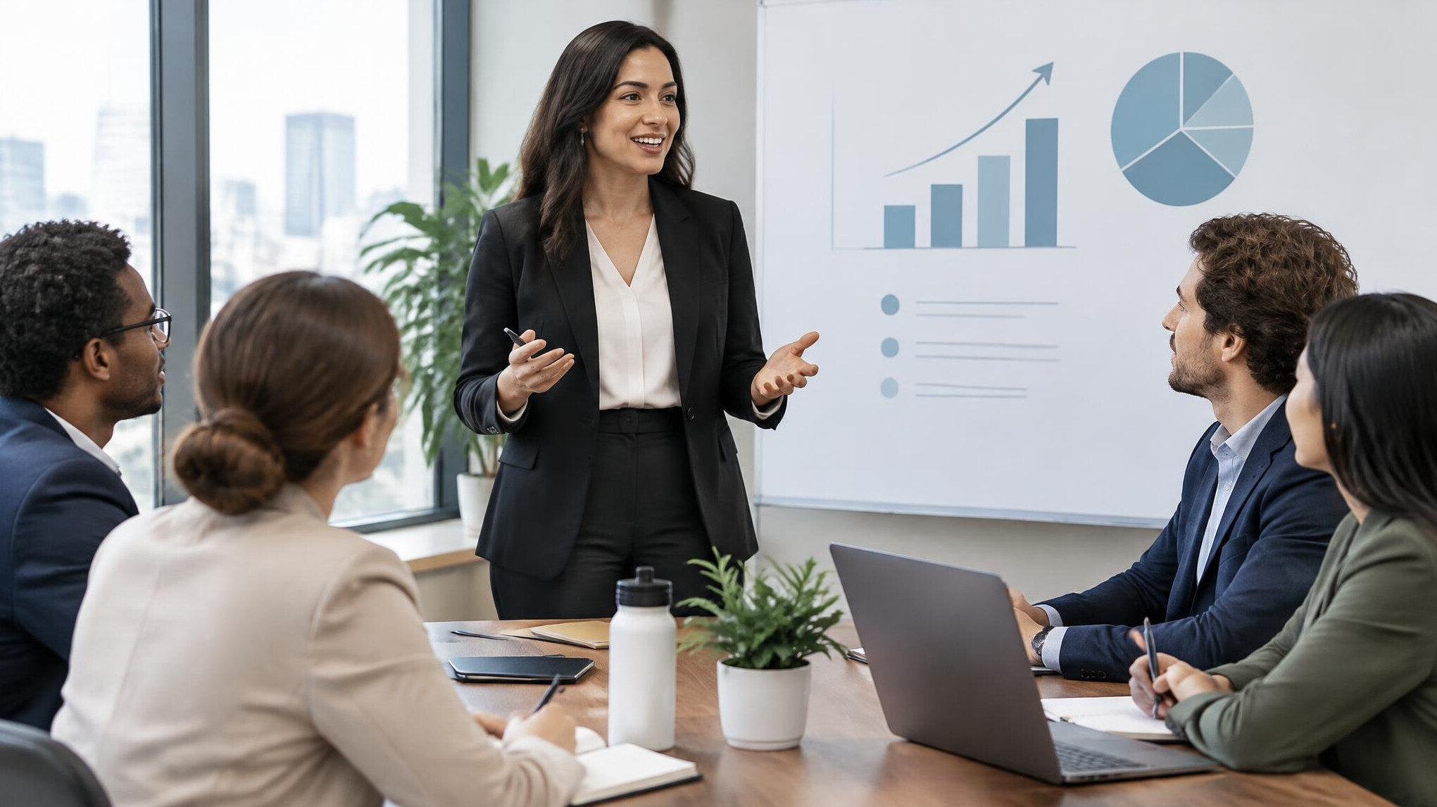 confident person speaking to group