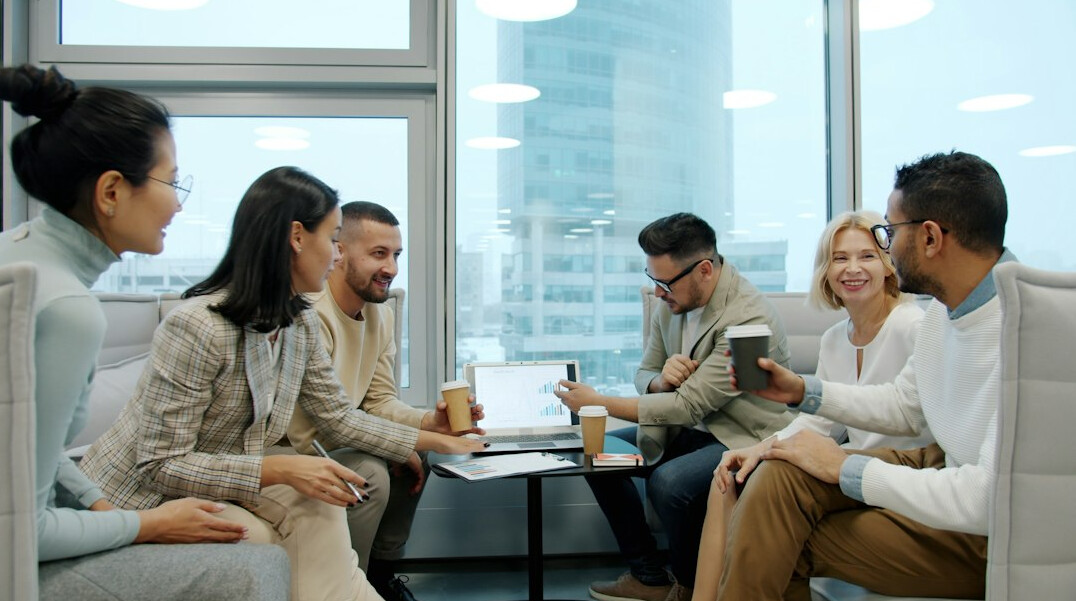 group discussion in office