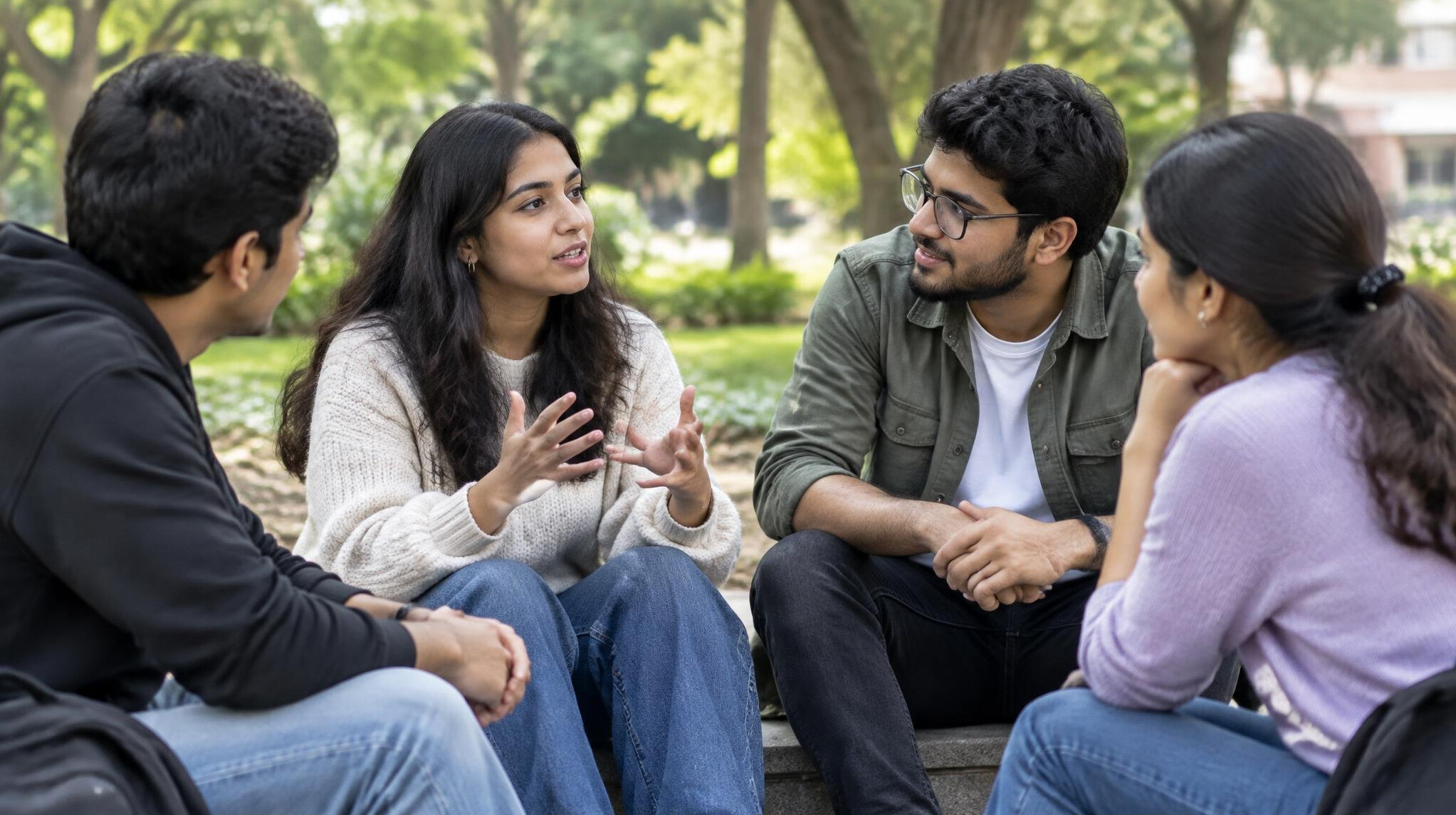 people having deep conversation